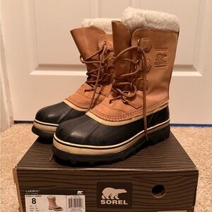 Sorel Chamois Winter Boots - Tan and Black